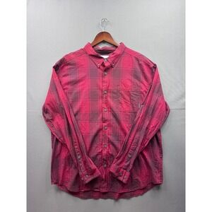Columbia Sportswear Mens Plaid Button Down Shirt Long Sleeve Red XL
